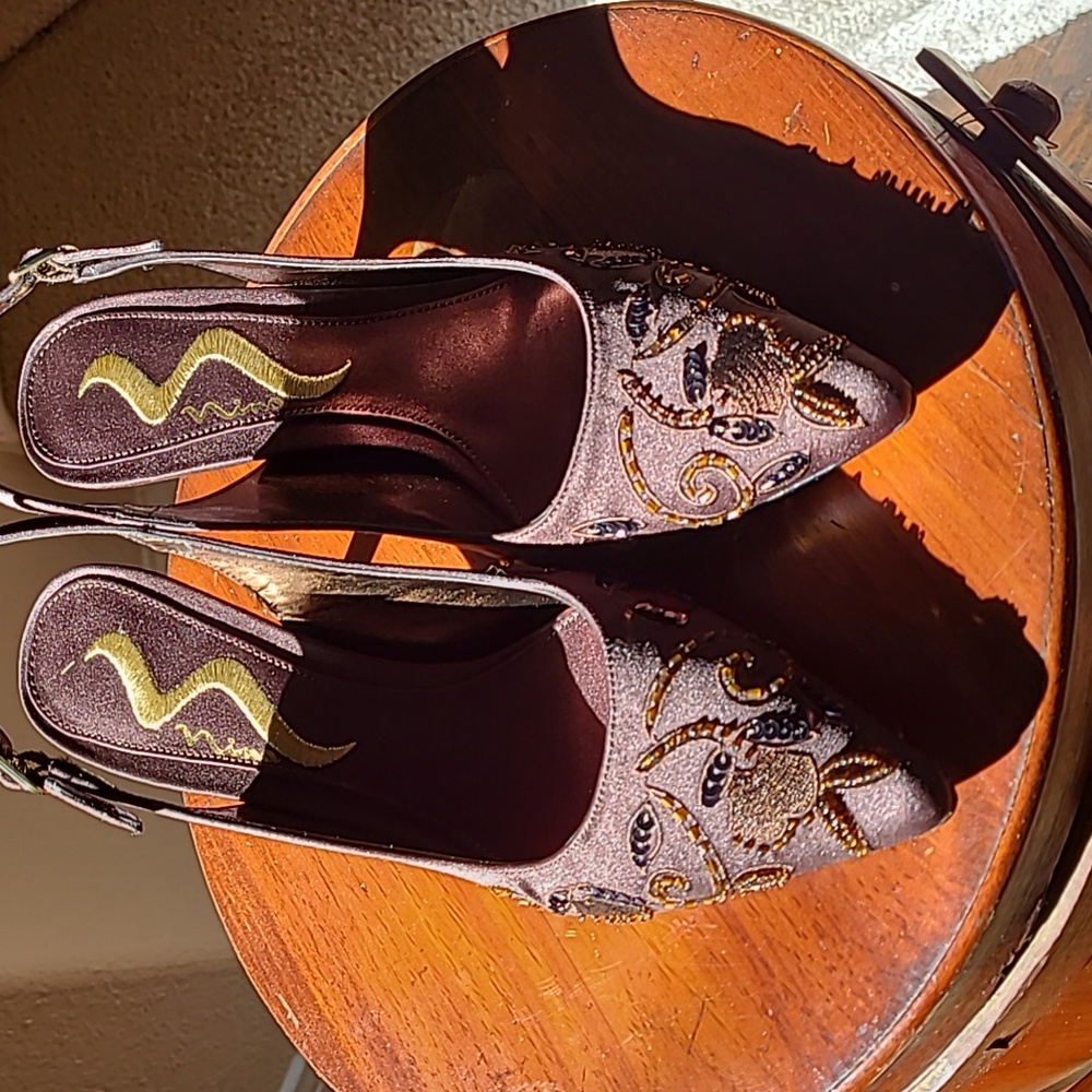New Nina Brown Sequin Pumps